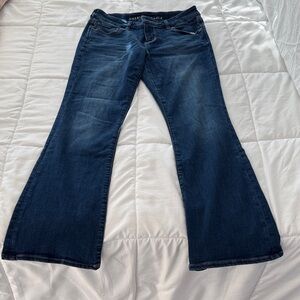 American Eagle Next Level Stretch Dark Blue Curvy Kick Boot Jeans